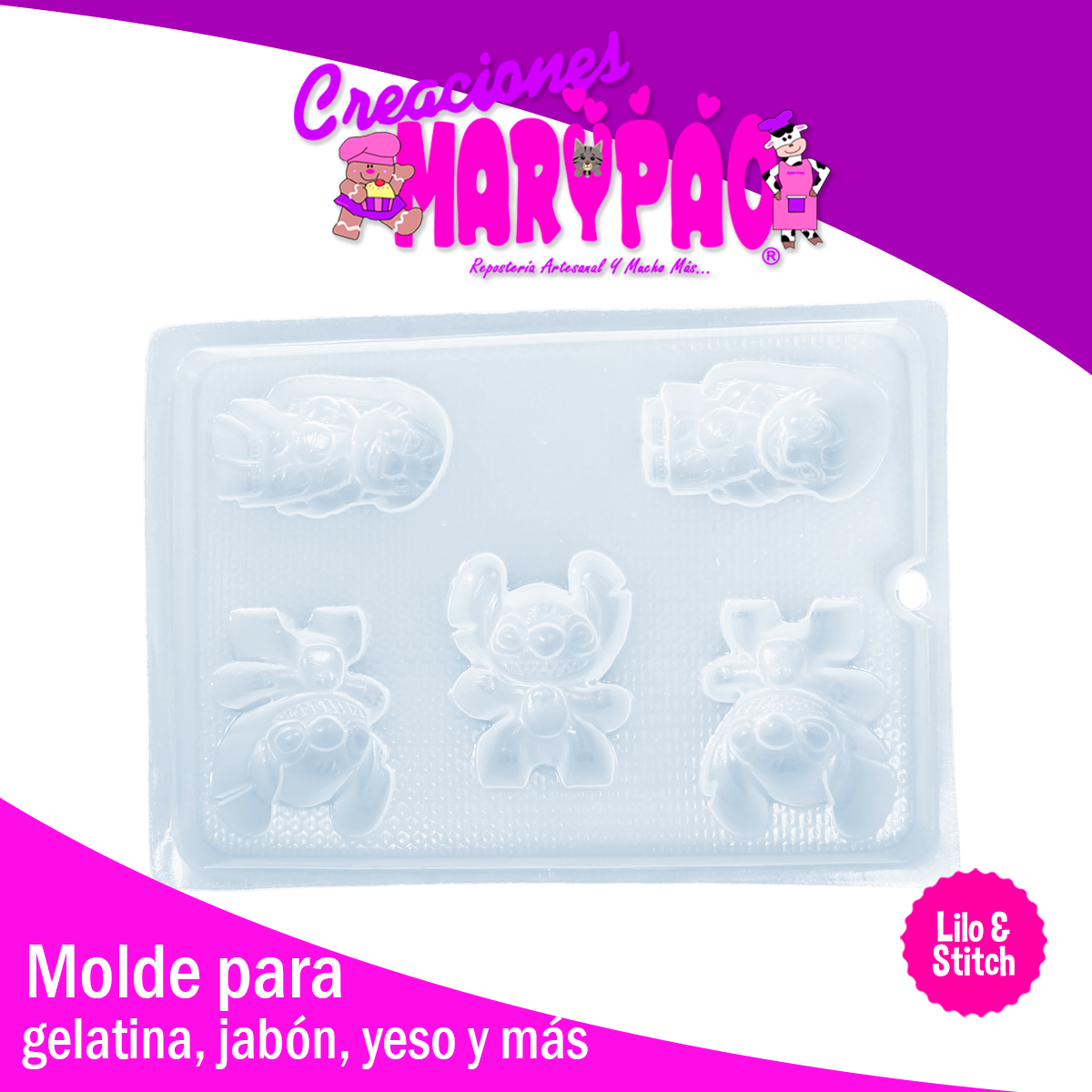 Molde Lilo y Stitch Gelatinas Figuras de Yeso