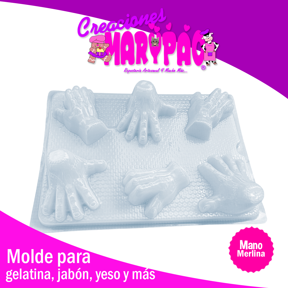 Molde Mano Merlina Dedos Halloween