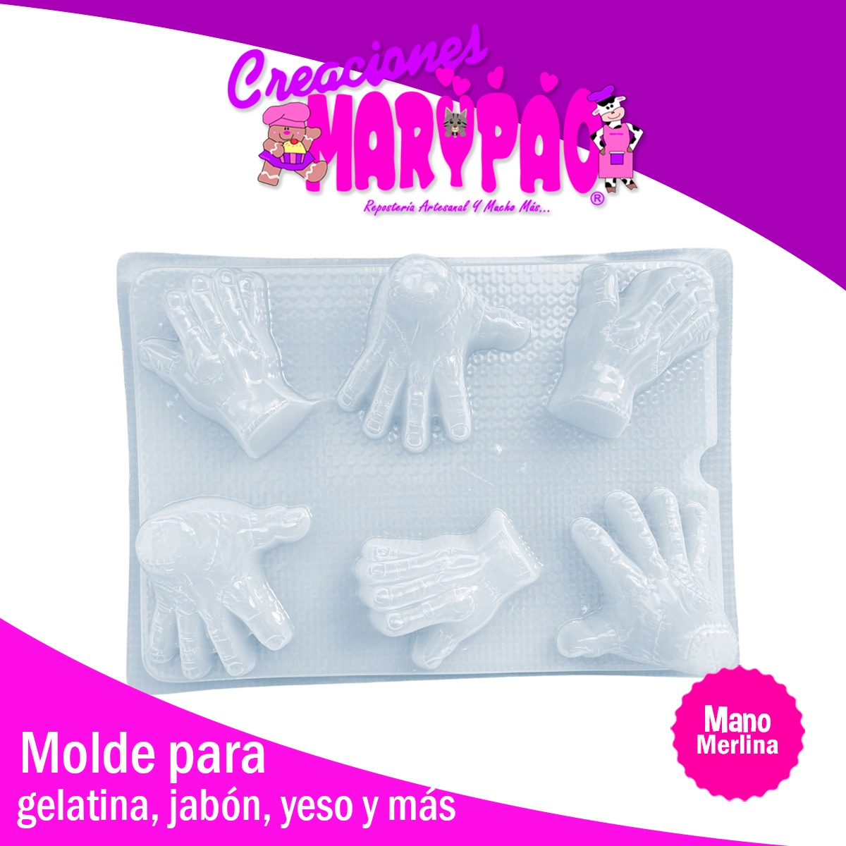 Molde Mano Merlina Dedos Halloween