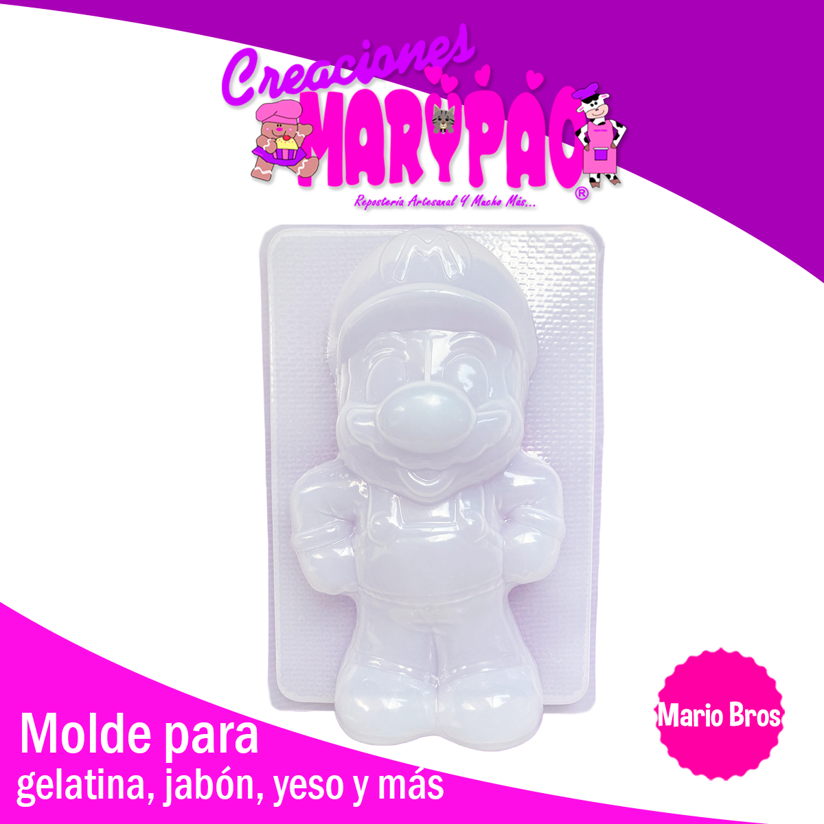 Molde Mario Bros Gelatinas Yeso – Creaciones Marypao