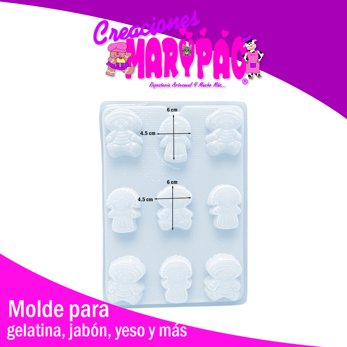 Molde Muñecas Lele y Panchito