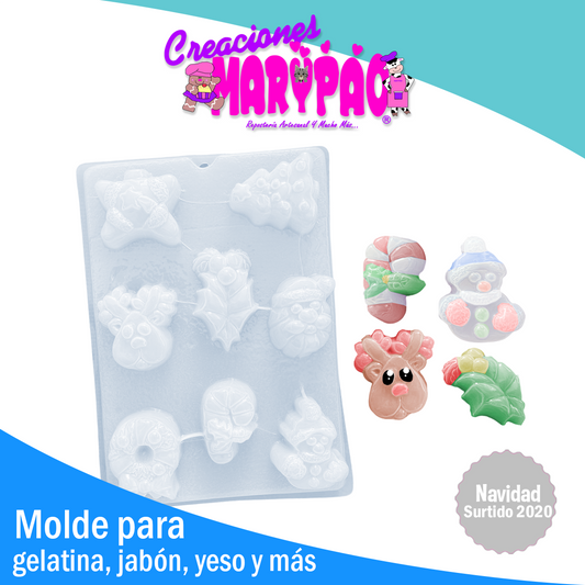 Molde Surtido Navidad 2020 Gelatinas Jabones Figuras Yeso Resina