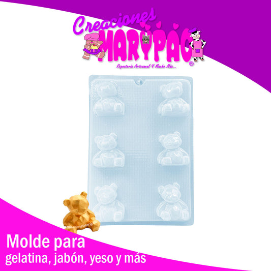 Molde Osito Diamante Jabones Gelatinas Febrero