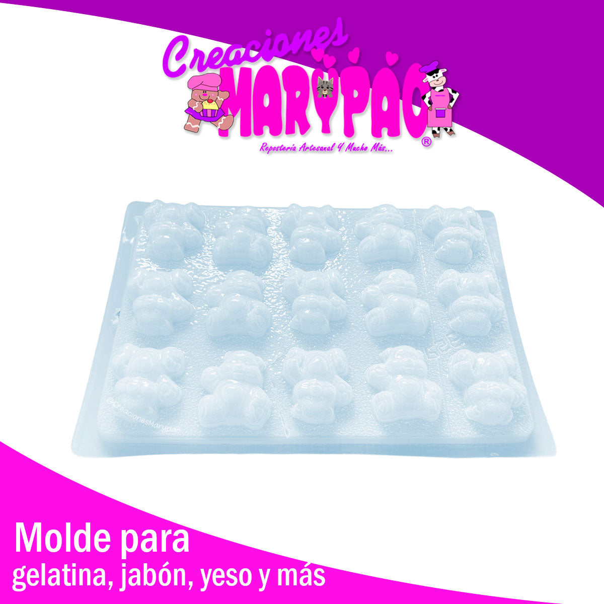 Molde Osito con Corazón Febrero Amor Jabón Gomitas