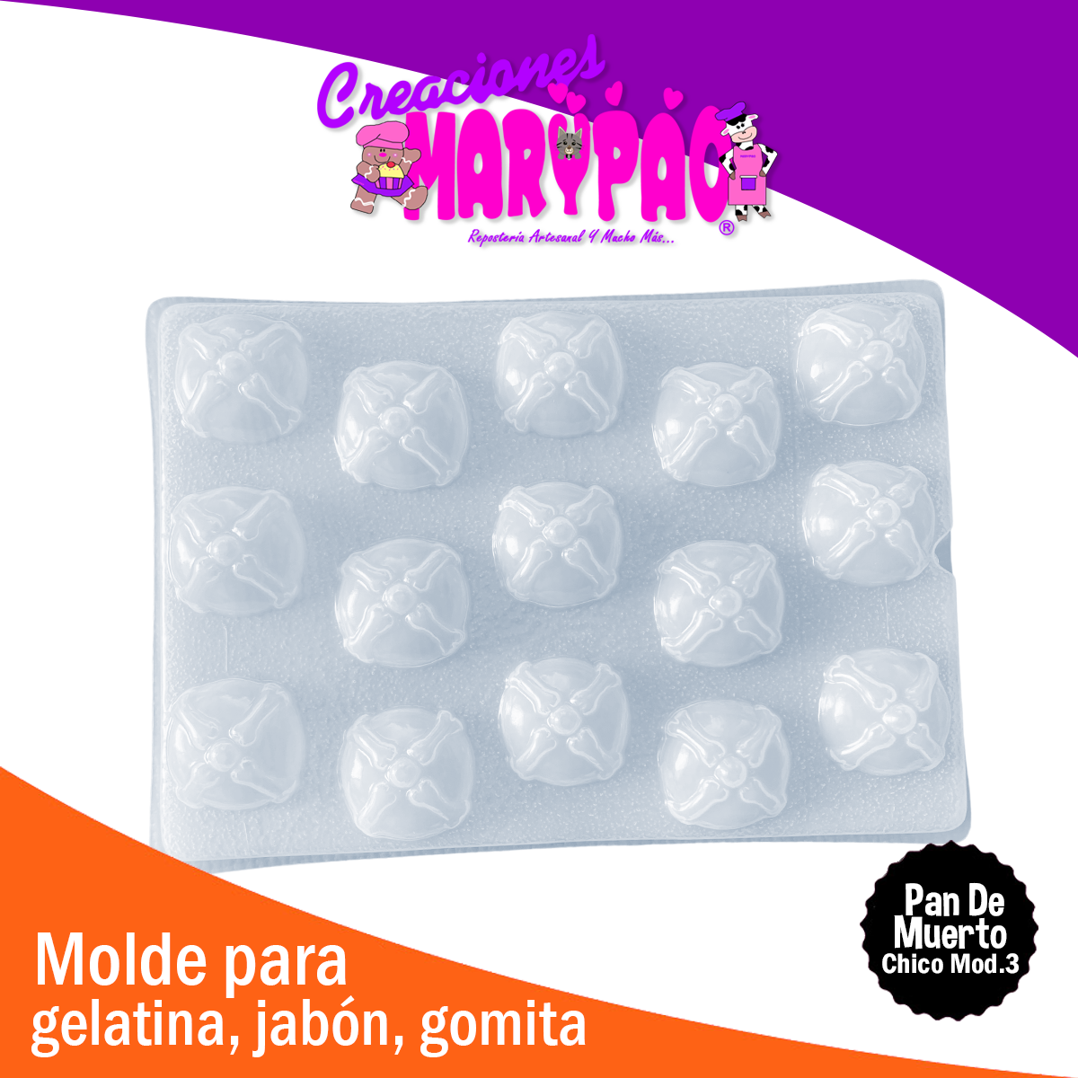 Molde Pan De Muerto Mod3 Halloween Jabon Gelatina Vela