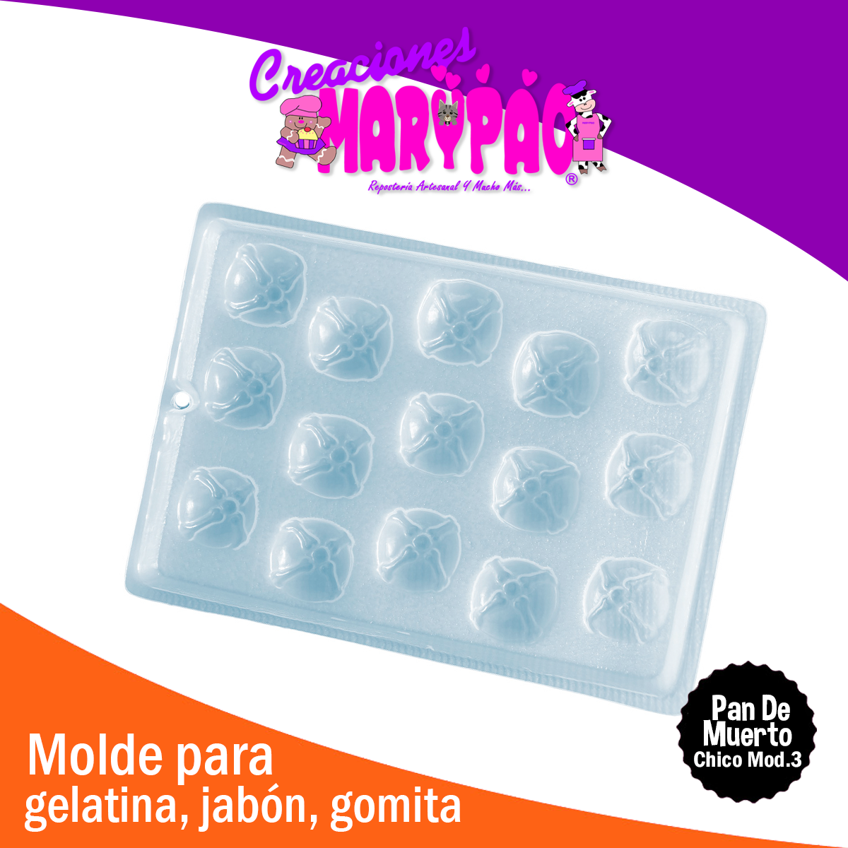 Molde Pan De Muerto Mod3 Halloween Jabon Gelatina Vela