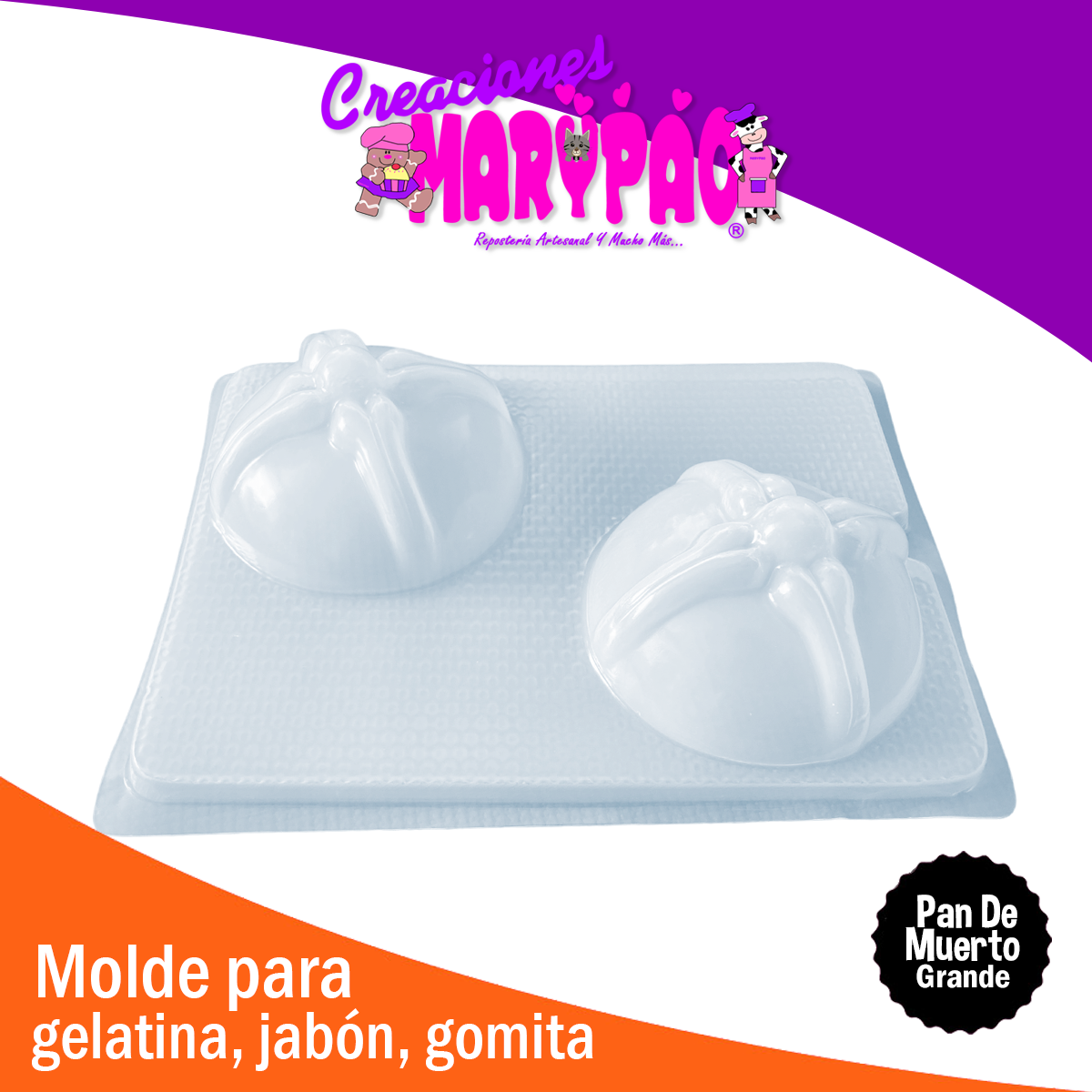 Molde Pan De Muerto Grande M5 Halloween Jabon Gelatina Vela