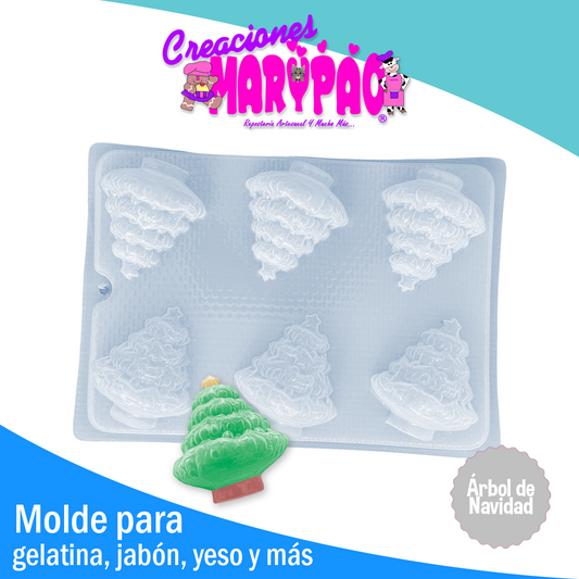 Molde Árbol Navidad Pino Velas Jabones Gelatinas Yeso