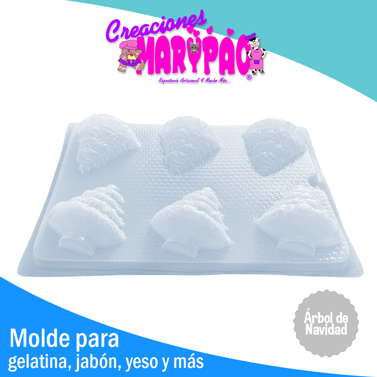 Molde Árbol Navidad Pino Velas Jabones Gelatinas Yeso