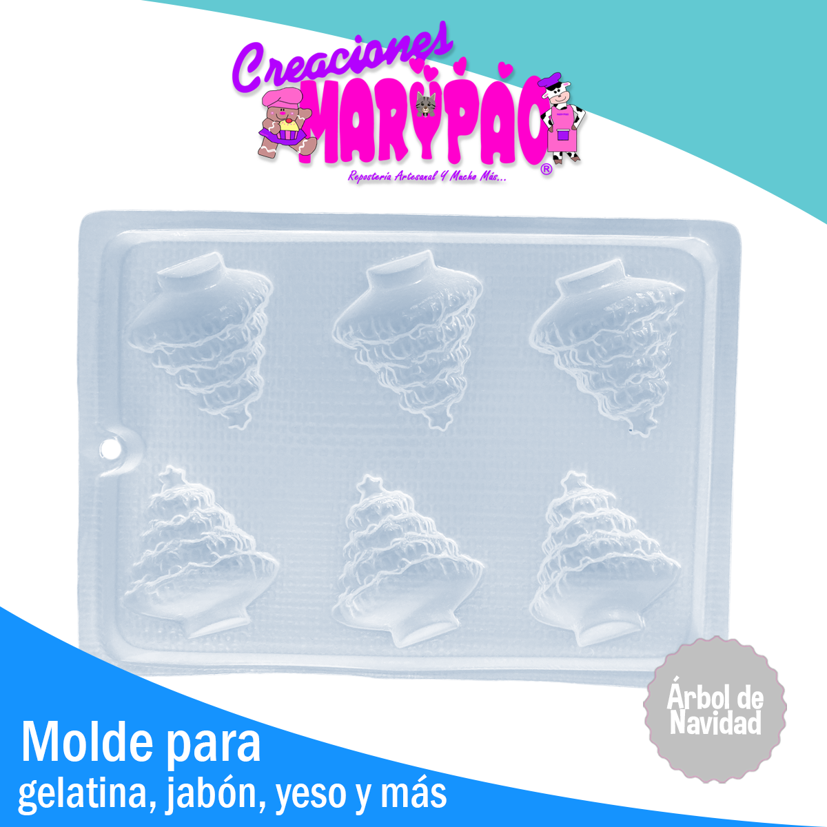 Molde Árbol Navidad Pino Velas Jabones Gelatinas Yeso