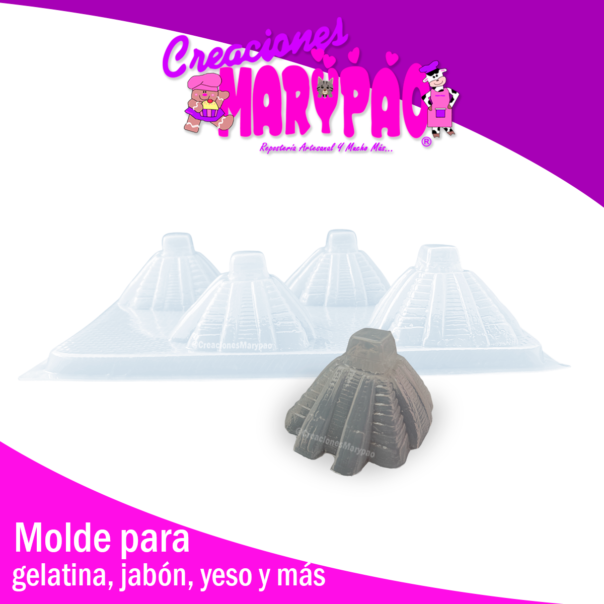 Molde Pirámide Prehispánica Gelatinas Figuras de Yeso y Más