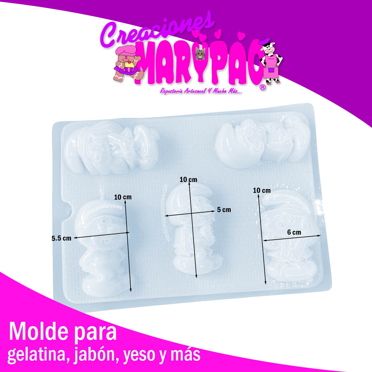 Molde Pitufos Gelatinas, Yesitos y Más 🍄
