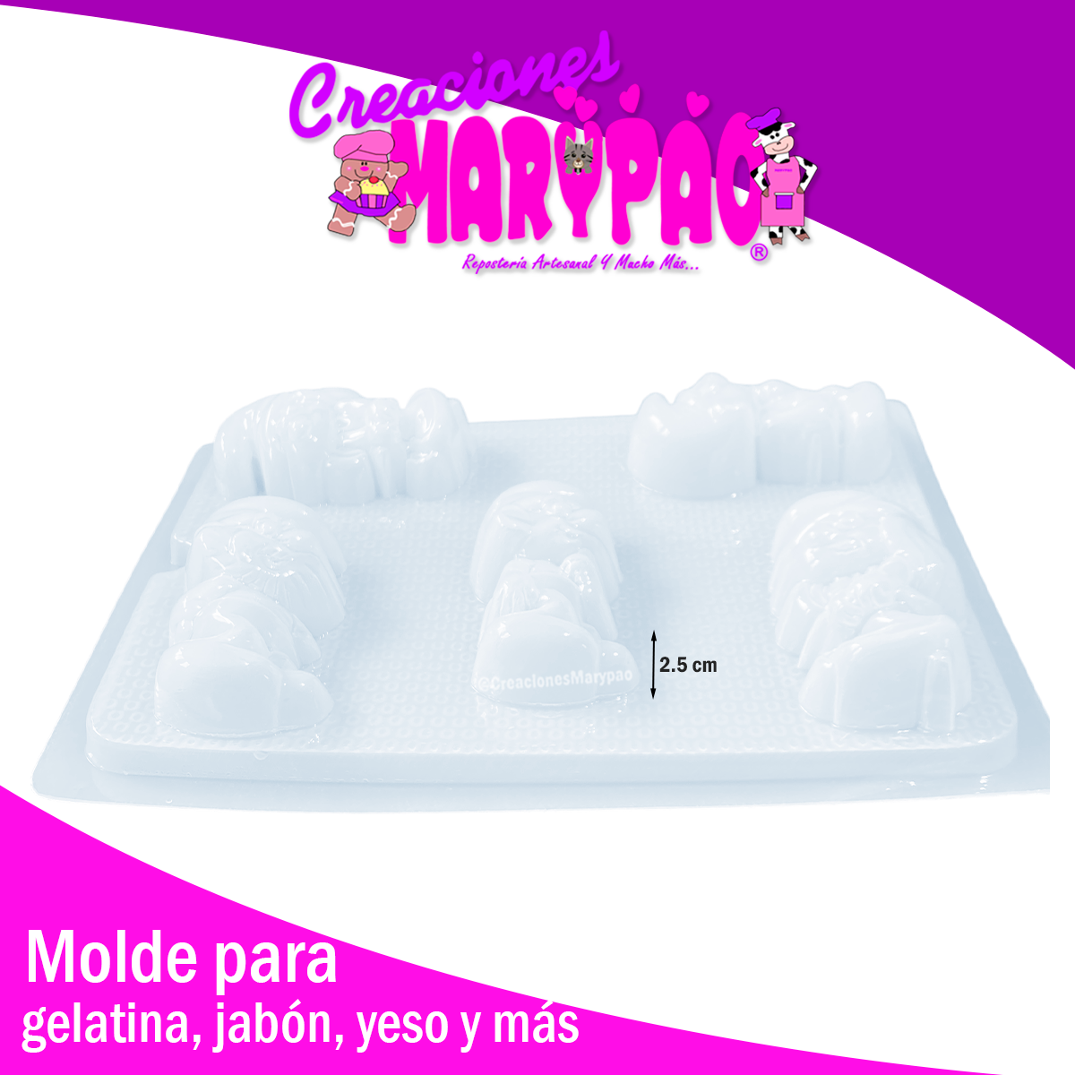Molde Pitufos Gelatinas, Yesitos y Más 🍄
