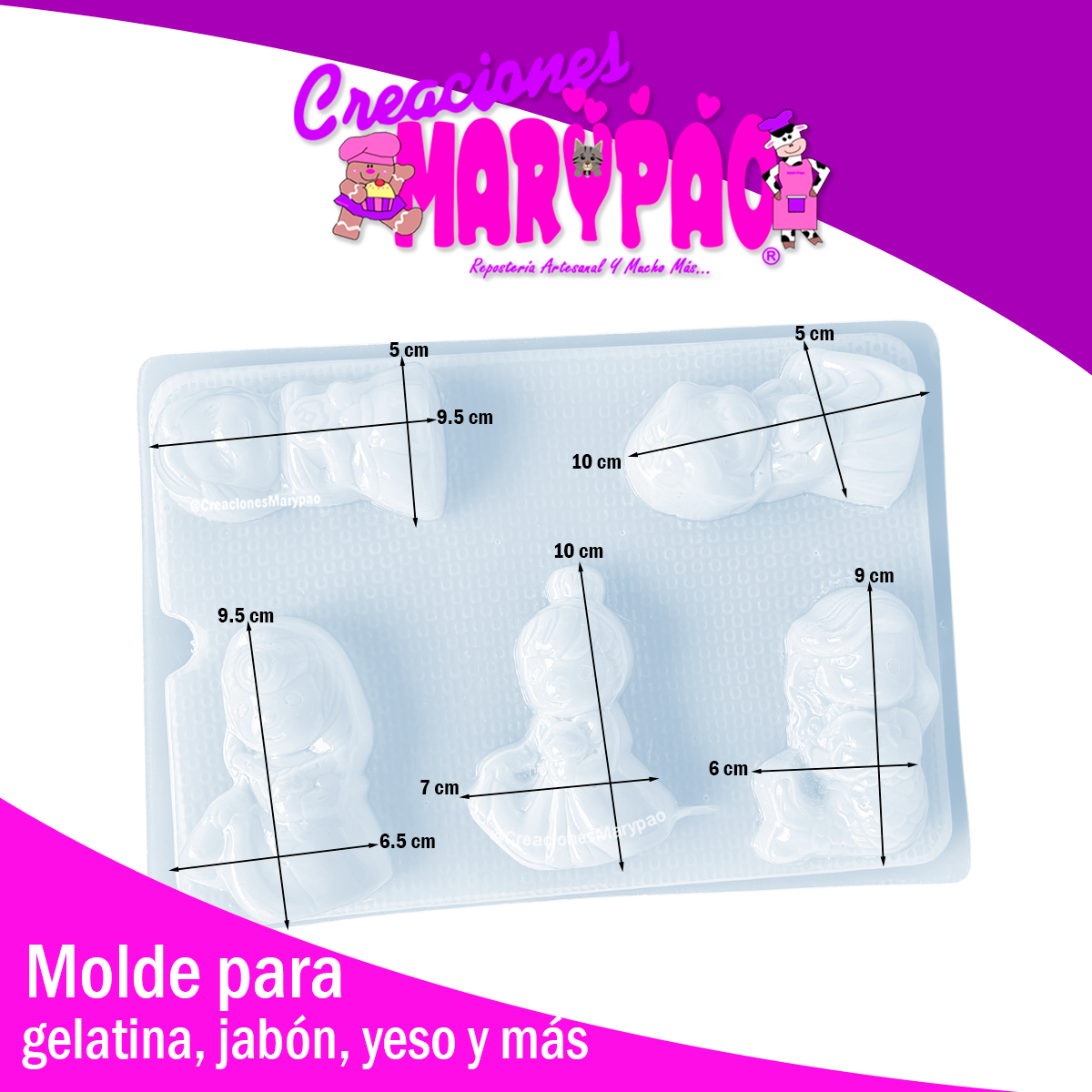 Molde Princesas Gelatinas, Yesitos y Más👑