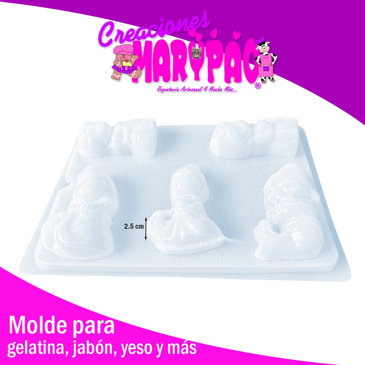 Molde Princesas Gelatinas, Yesitos y Más👑