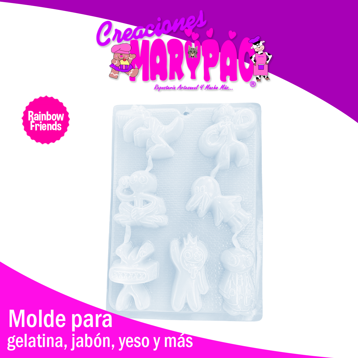 Molde Rainbow Friends Gelatinas Yeso Jabones