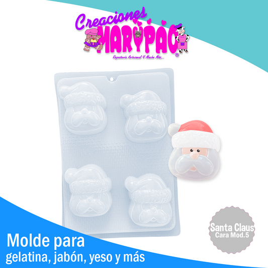 Molde Cara de Santa Claus Navidad