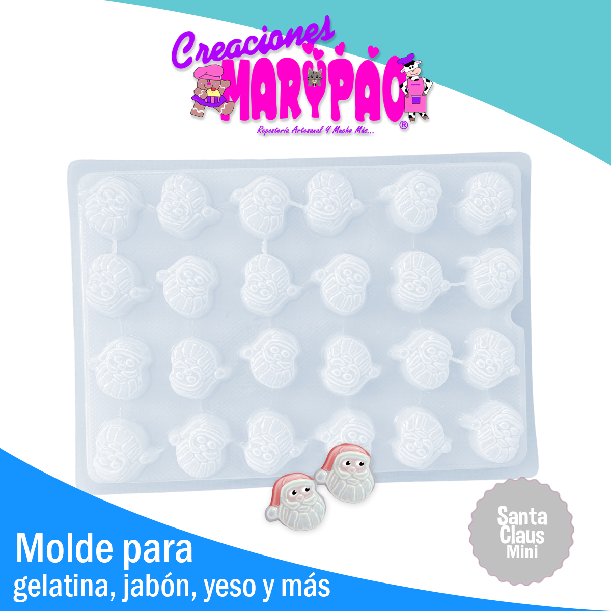 Molde Santa Claus Mini Navidad Gomitas Gelatinas