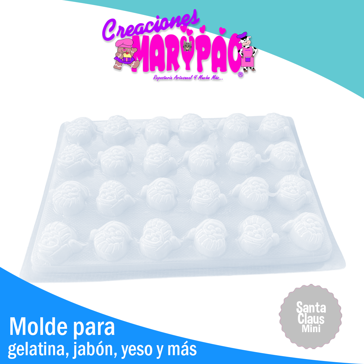 Molde Santa Claus Mini Navidad Gomitas Gelatinas