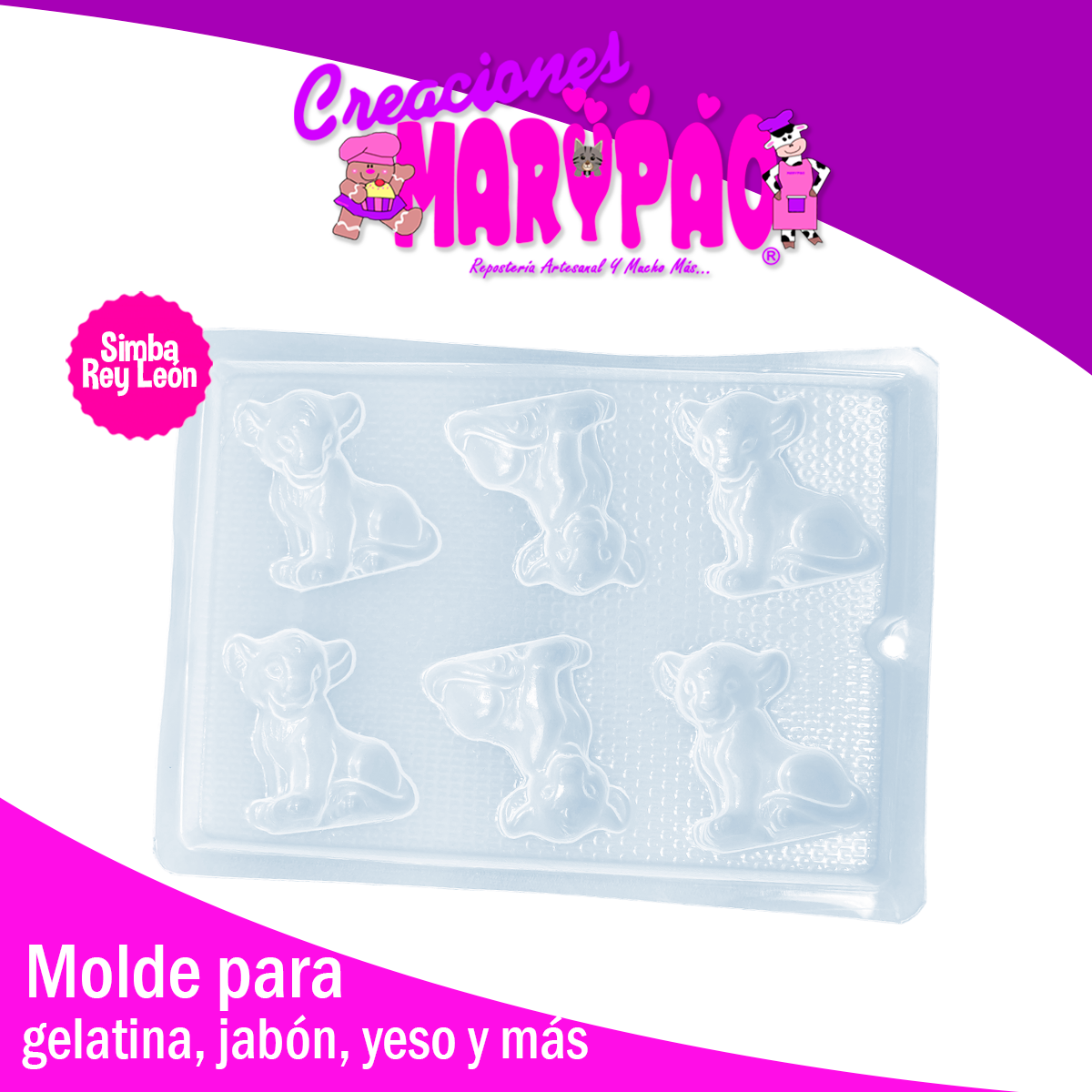 Molde Simba Rey León Figuras de Yeso Jabones Gelatinas