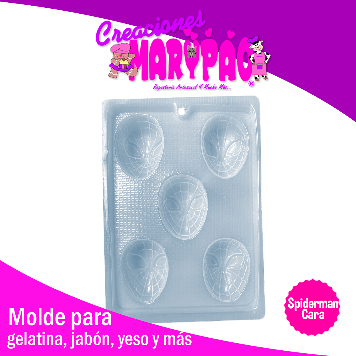 Molde Spiderman Cara Hombre Araña