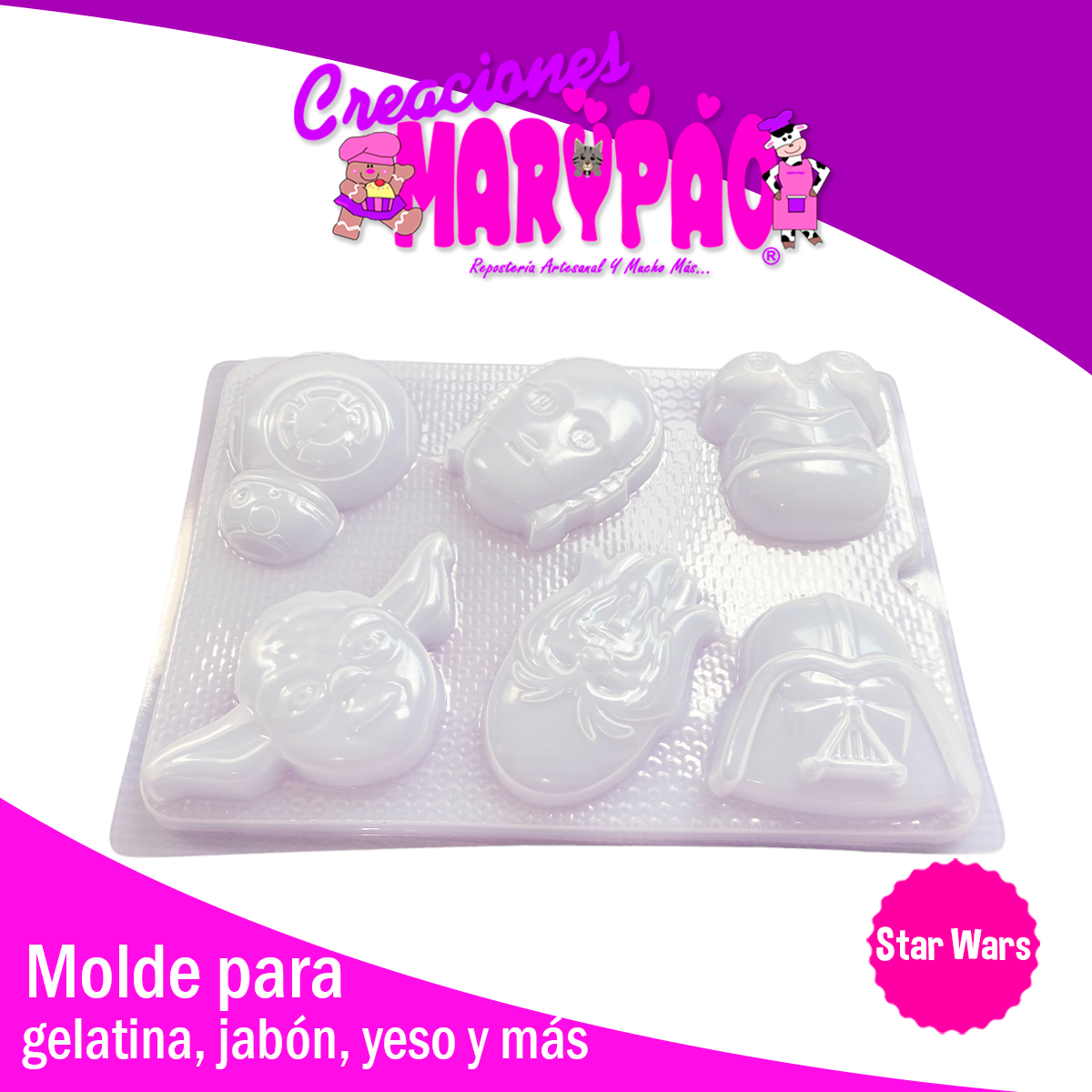 Molde Star Wars Jabon Gomita Gelatina Resina Yeso