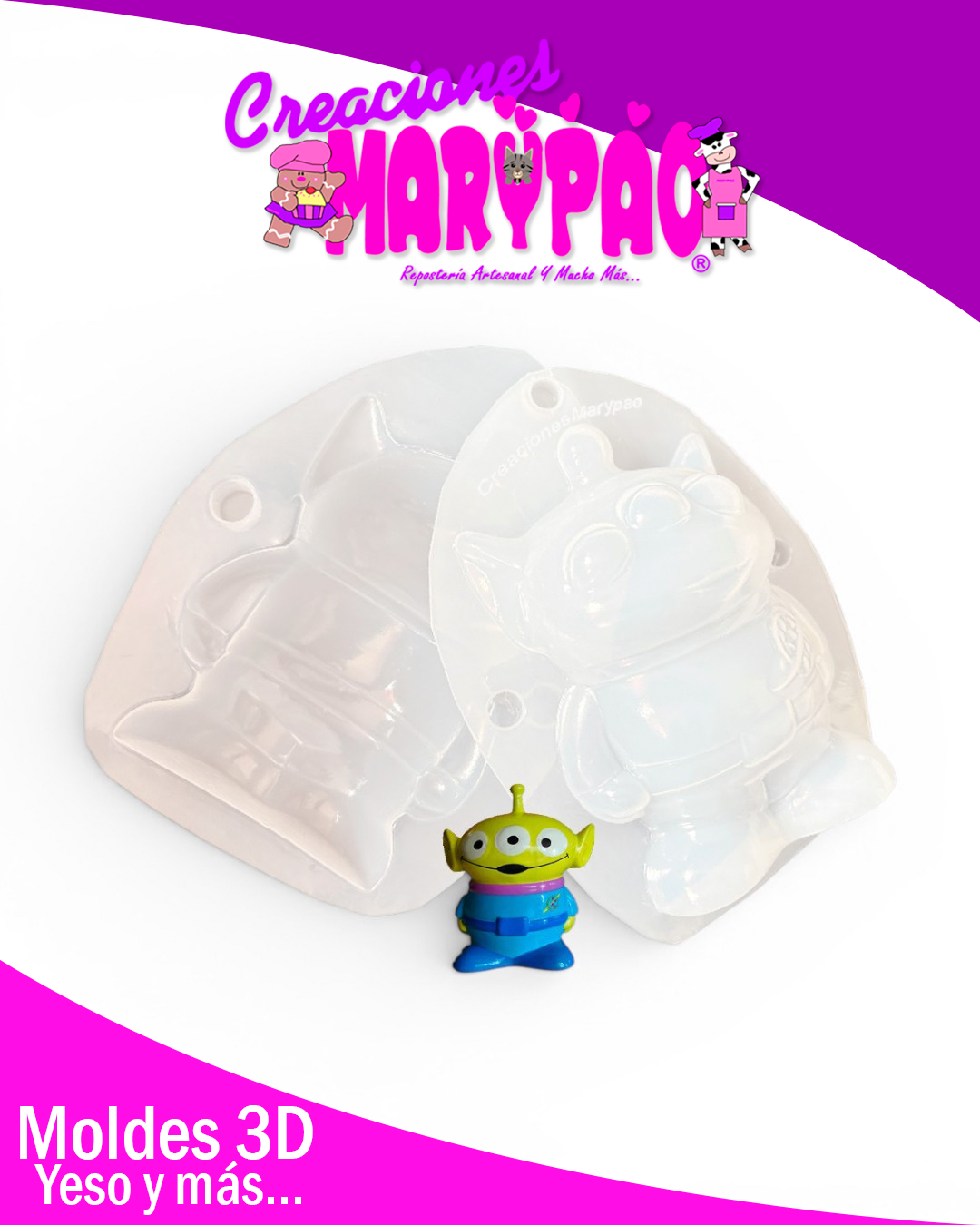 ✨Molde para Alcancías de Yeso Toy Story Marcianito 👽
