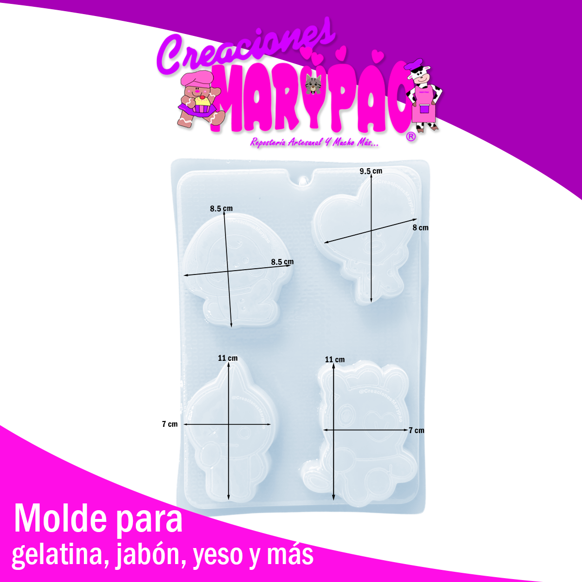 Moldes BTS Mascotas Yesitos Gelatinas Y Más Fanart Pack 2 pzas✨