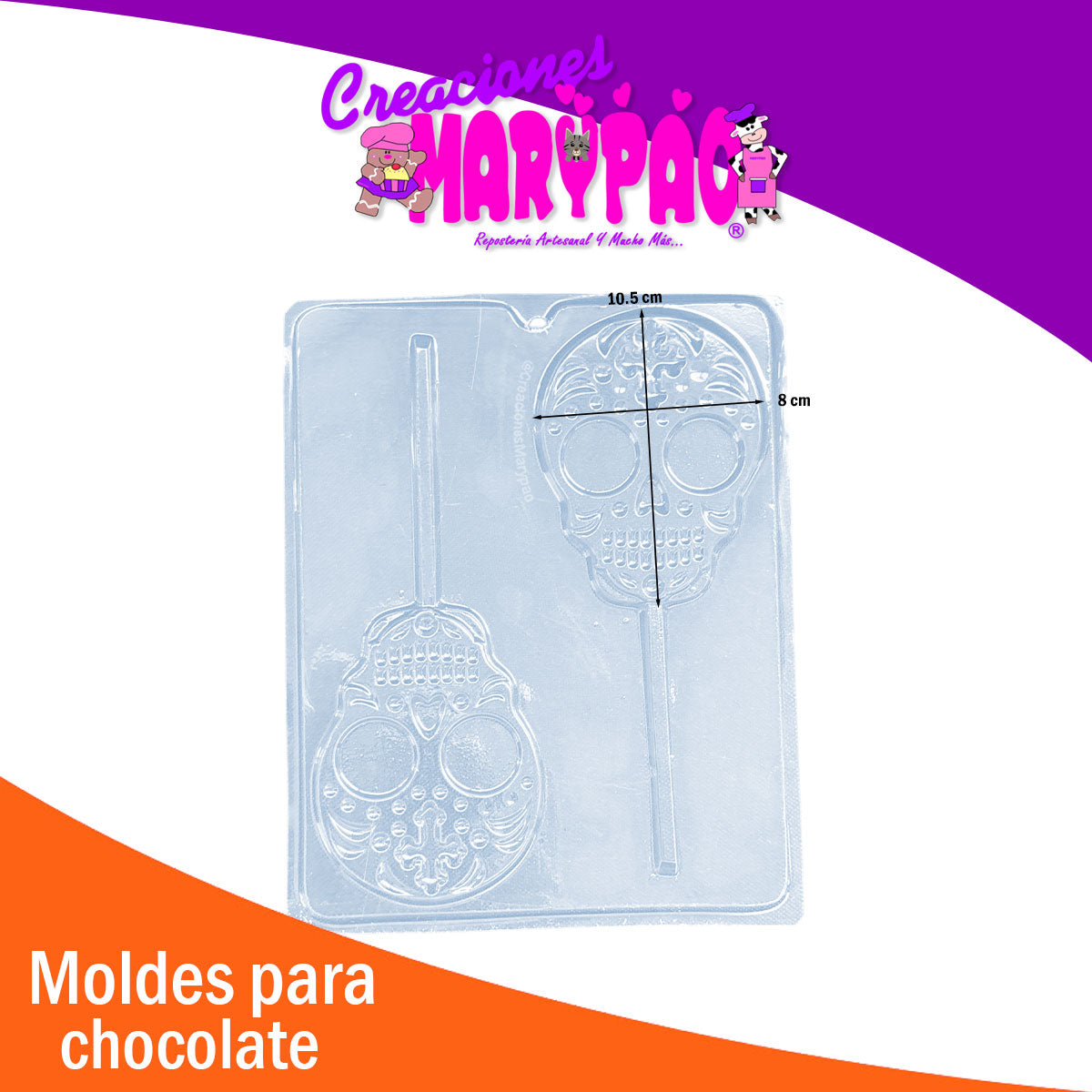 Moldes Paletas de Chocolate Calaveras Día de Muertos