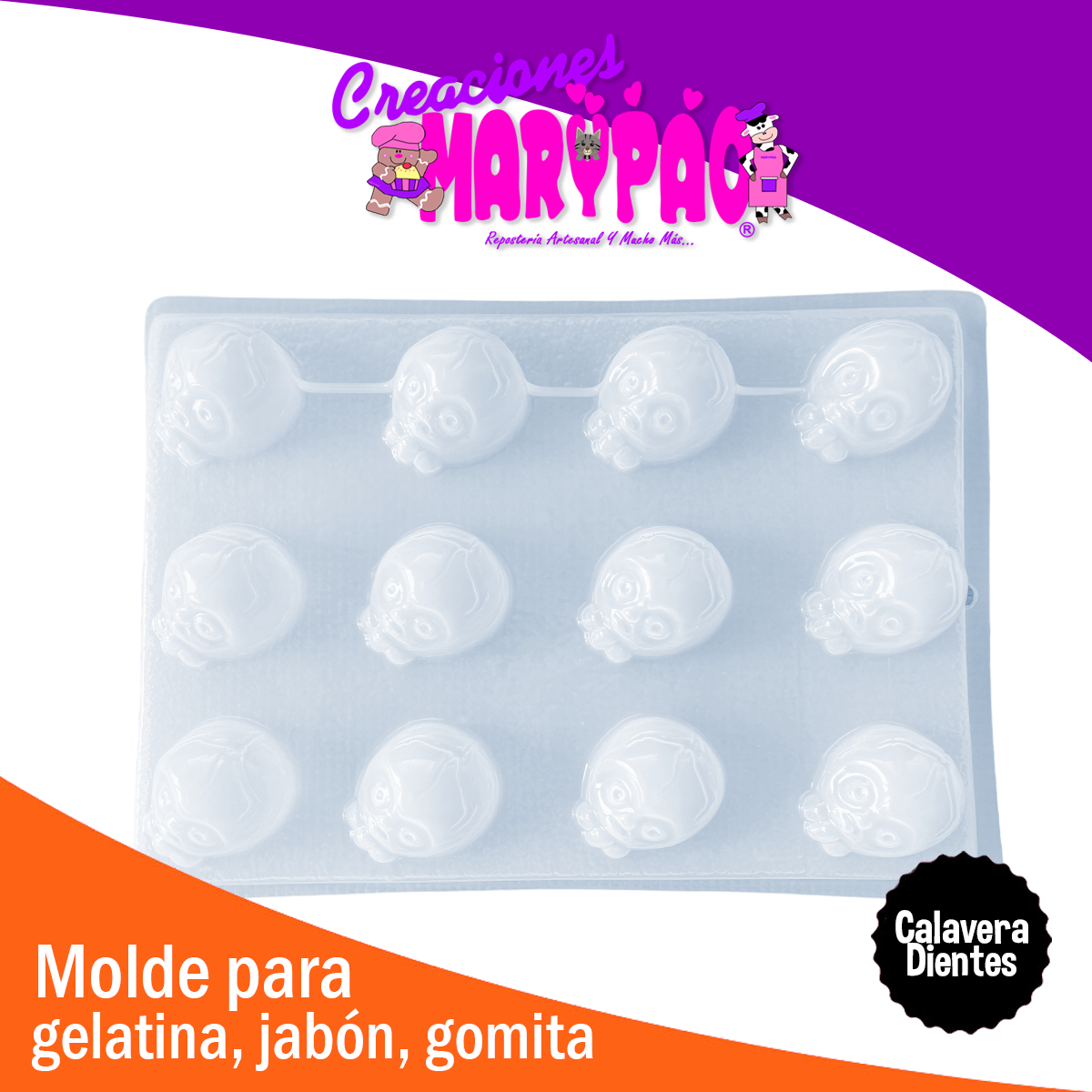 Molde Calavera Dientes Halloween - Día De Muertos