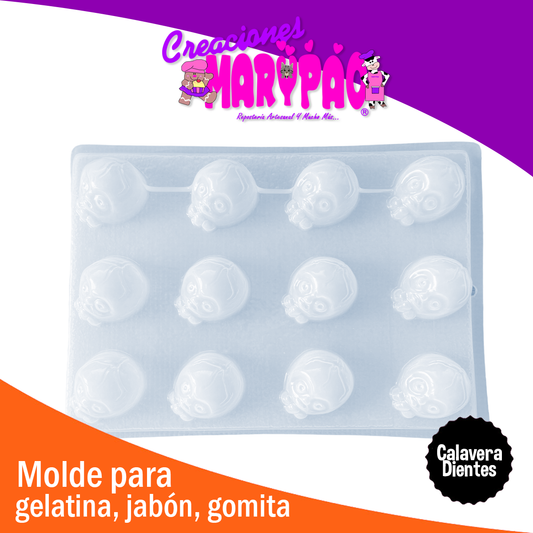 Molde Calavera Dientes Halloween - Día De Muertos