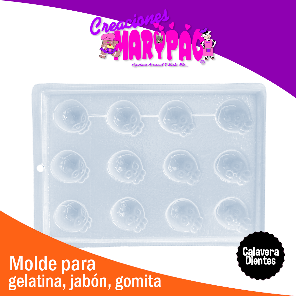 Molde Calavera Dientes Halloween - Día De Muertos