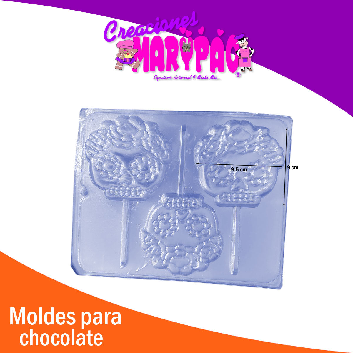 Moldes Paletas de Chocolate Calaveras y Papel Picado Día de Muertos