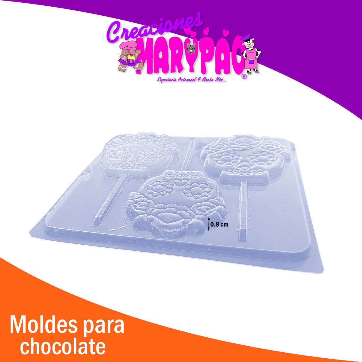 Moldes Paletas de Chocolate Calaveras y Papel Picado Día de Muertos