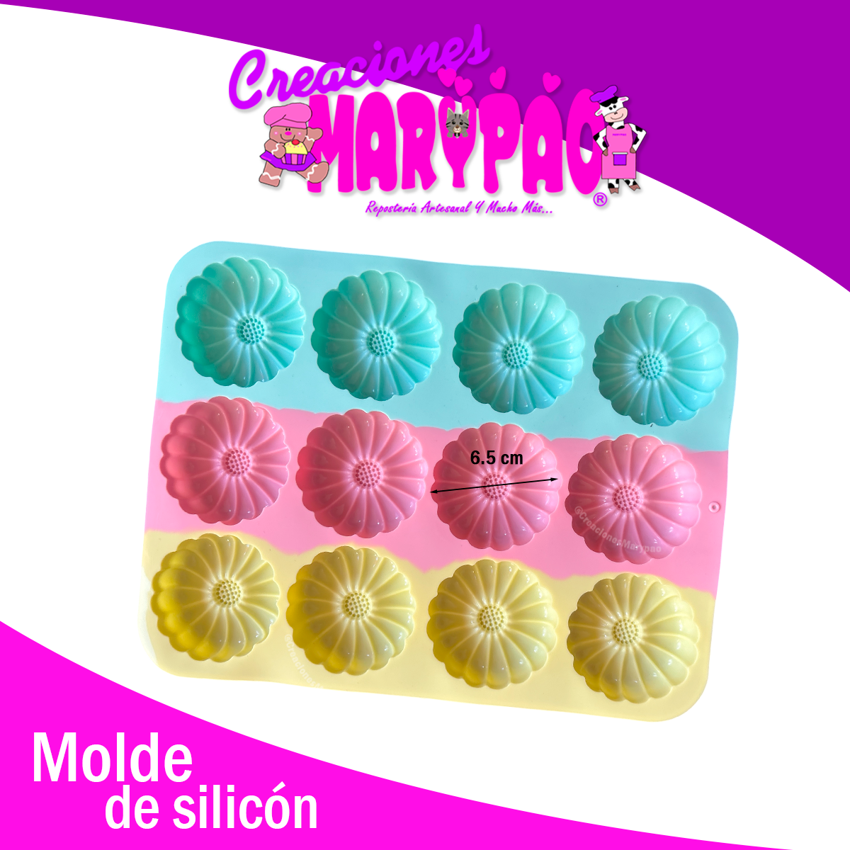 🌸 Pack de Moldes de Silicón – Margaritas + Molde de Flores de Regalo 🌸