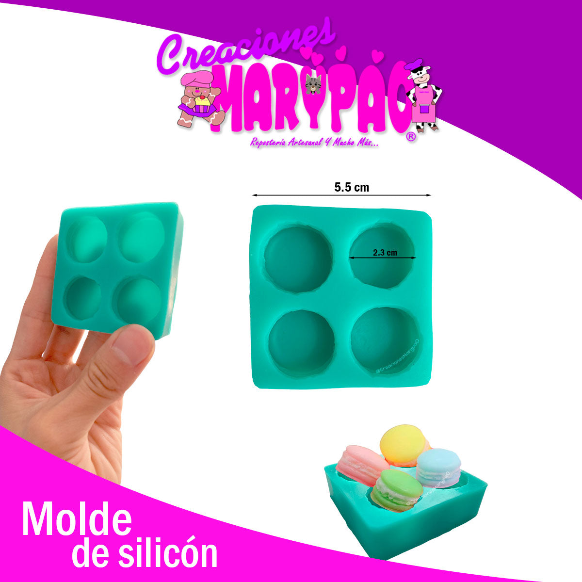 Moldes De Silicón Pack Velas Postres: Fresas, Blueberries y Macarrones Mini