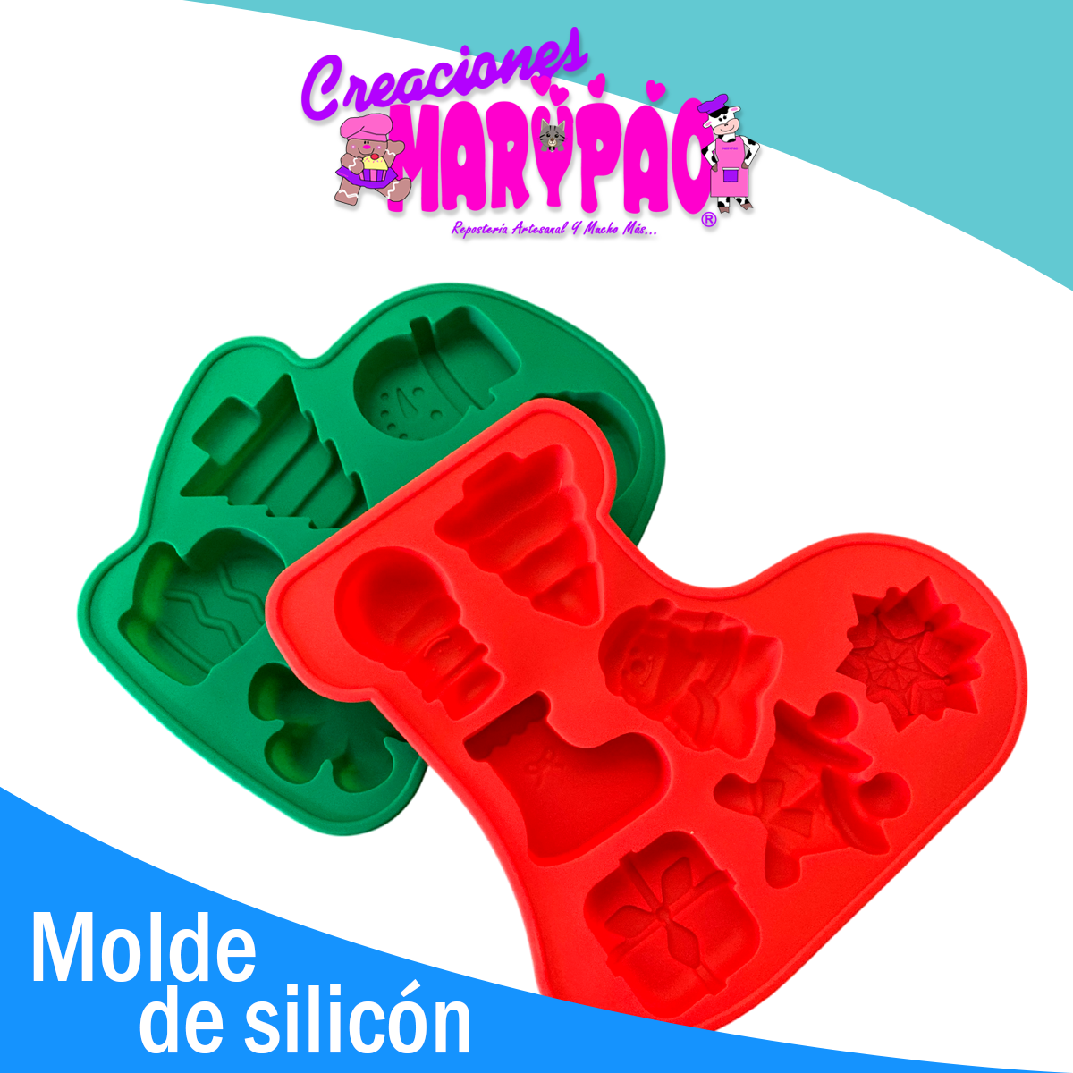 Moldes De Silicon Navidad Santa Guante Bota Pack