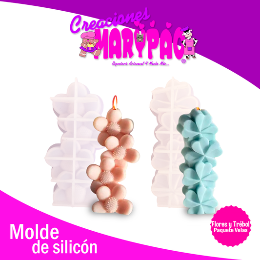 Moldes De Silicón Para Velas Flores y Trébol