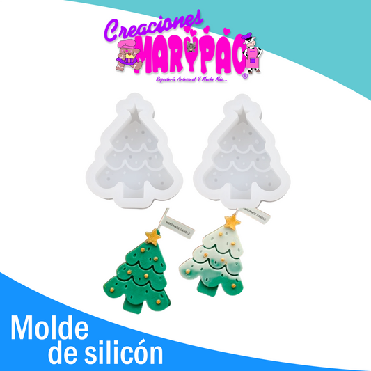 🎄 Pack de Moldes de Silicón Arbolitos de Navidad Velas 🕯️