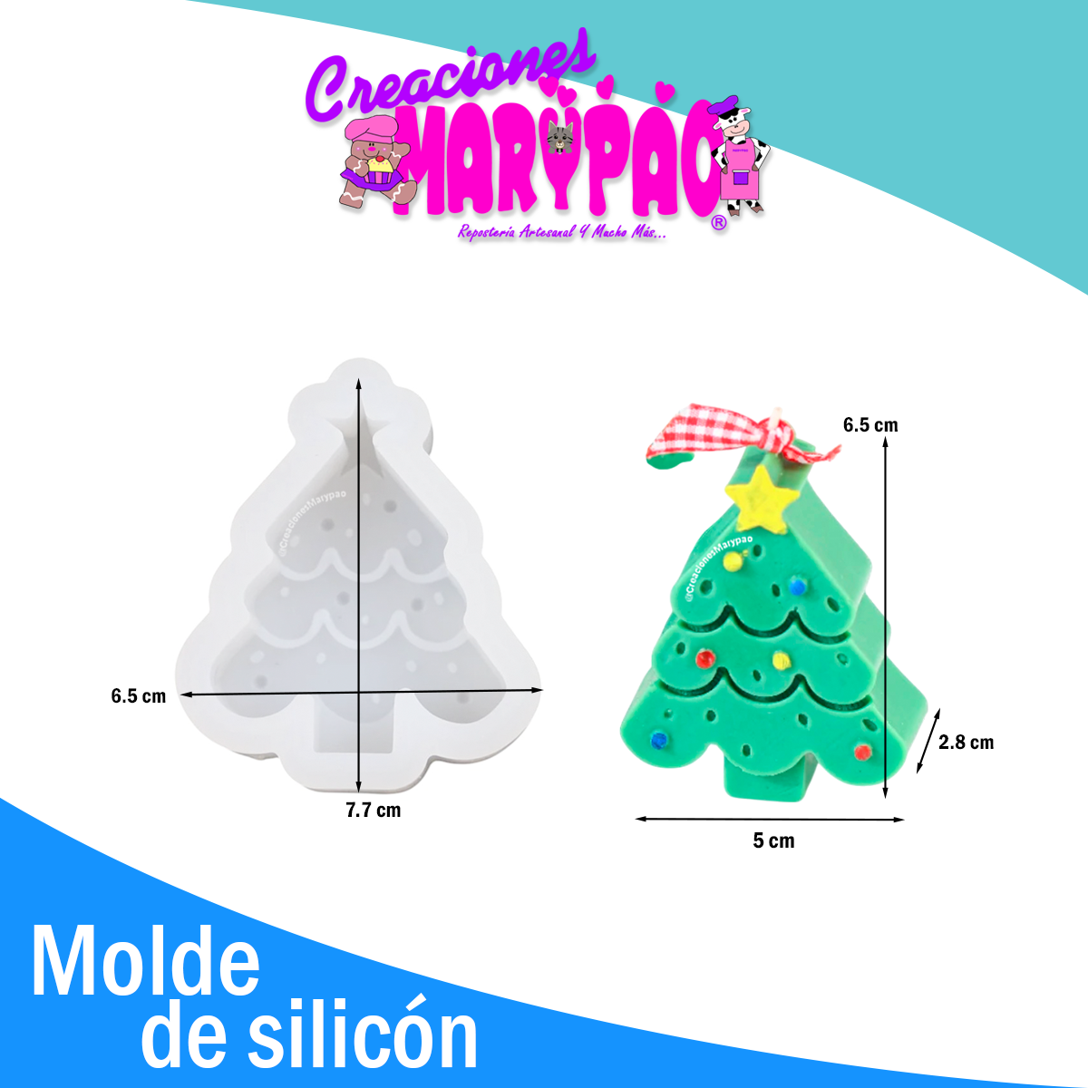 🎄 Pack de Moldes de Silicón Arbolitos de Navidad Velas 🕯️