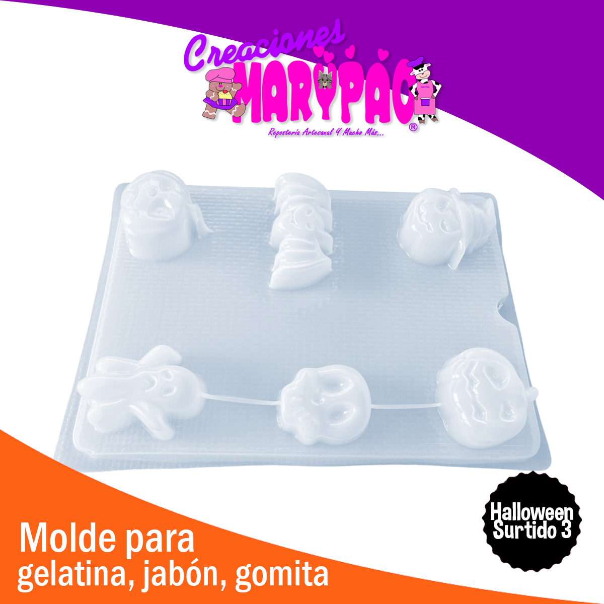 Molde Halloween Fantasma Calabaza Murciélago