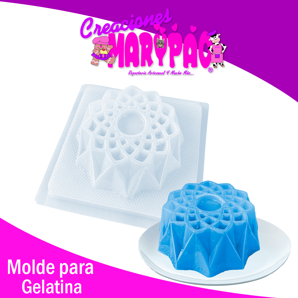 Molde Para Gelatinas Mandala Flor 1.8 Litros🌸