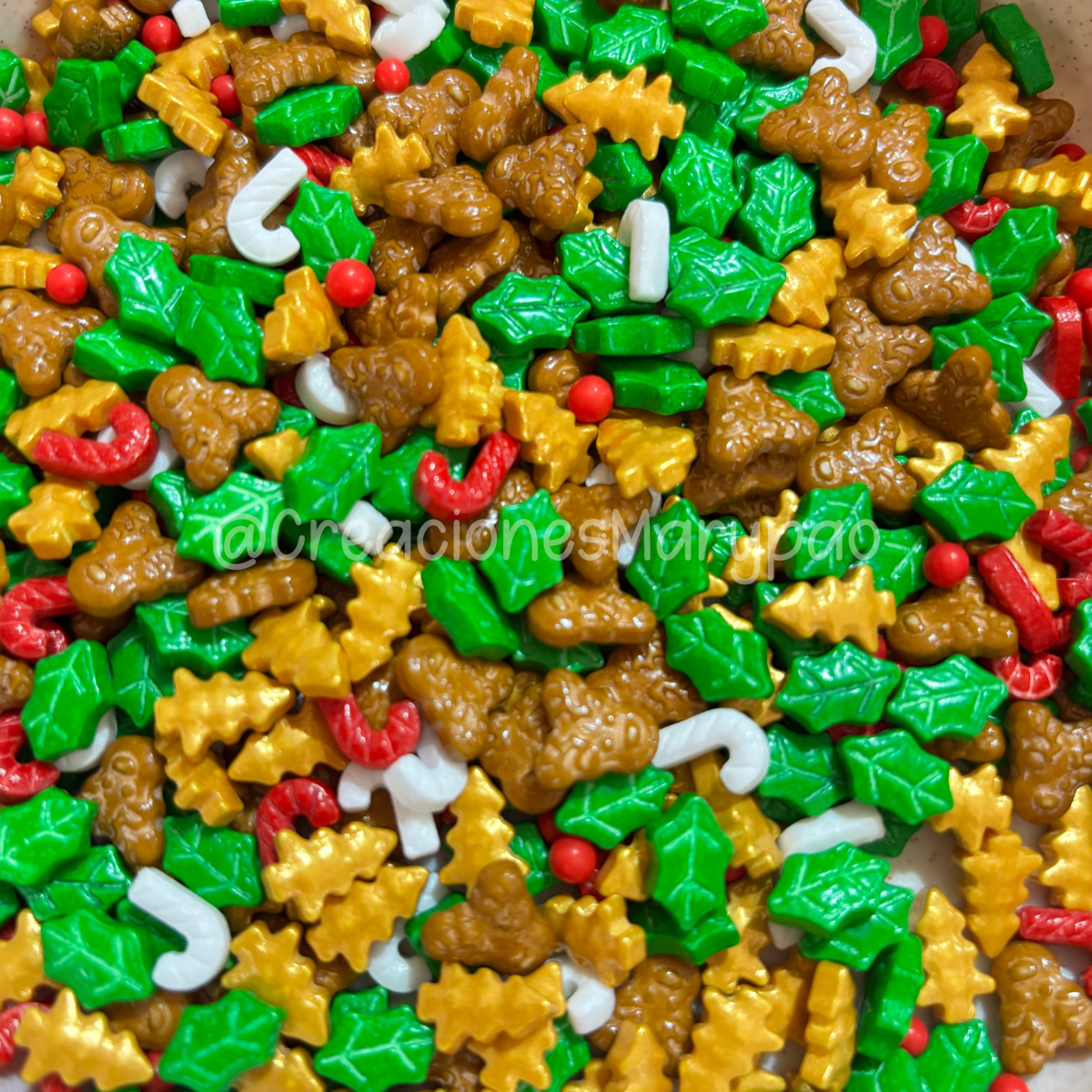 🎄Sprinkles Navidad Surtidos Pinos, Renos, Bastones y Nochebuena 120 gr🦌