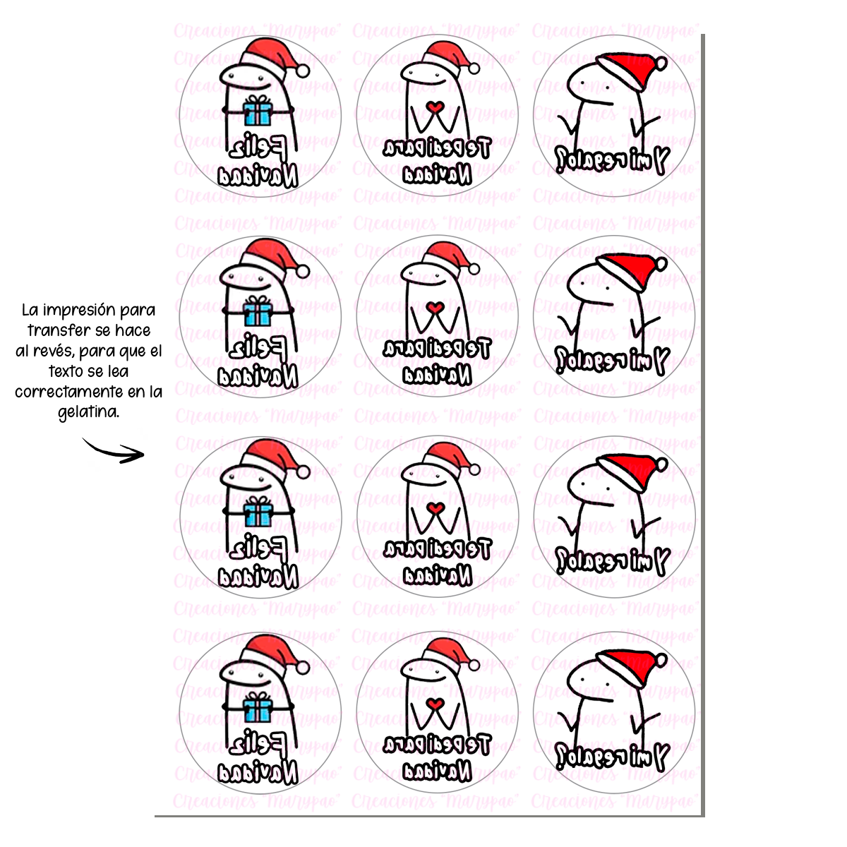 Transfer Para Gelatinas Navidad Flork