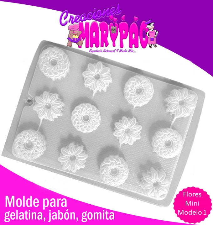 Molde Para Gelatina Flores Mini M1 Jabones Resina Yeso