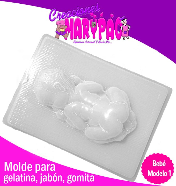 Molde Bebe Acostado M1 Baby Shower Para Jabón Gomita Gelatina