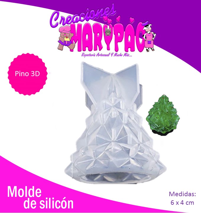 Molde De Silicón Árbol Geométrico 3D 6cm