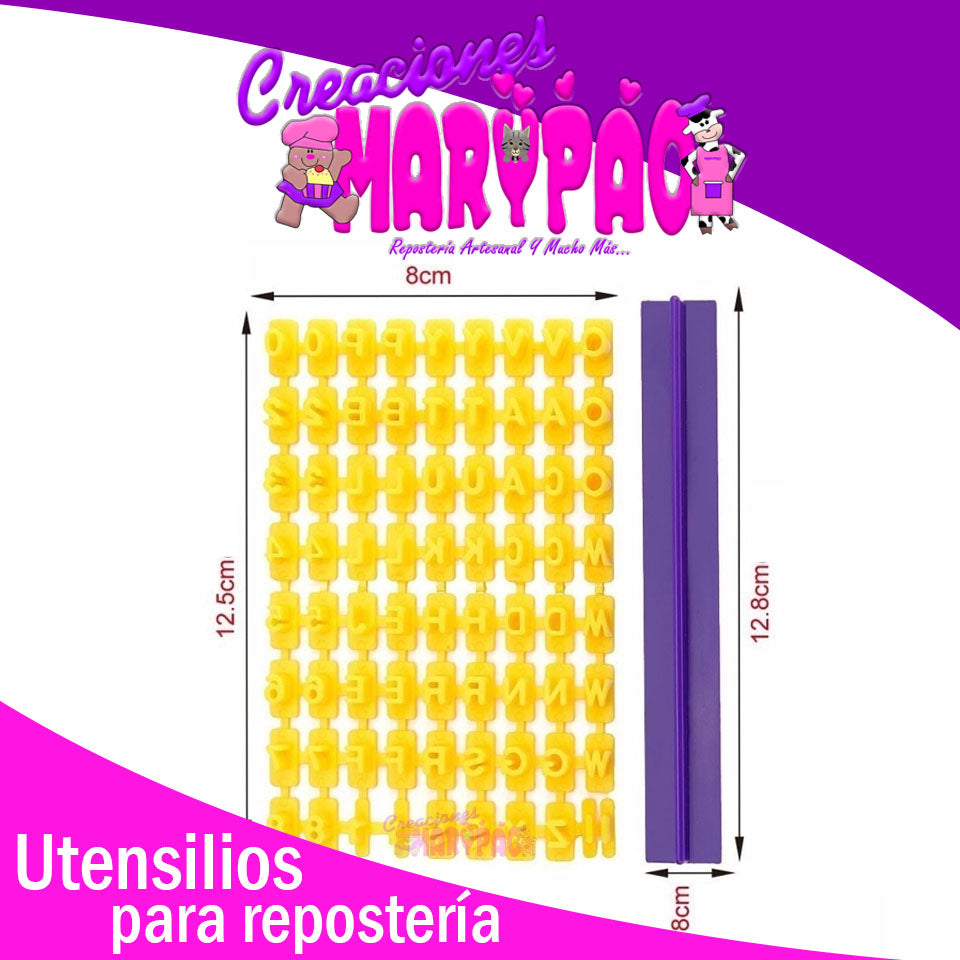 Marcador Sello Letras Numeros Galletas Fondant Abecedario - Creaciones Marypao