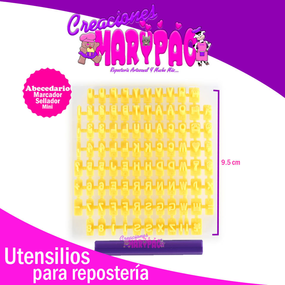 Marcador Sello Letras Números Galletas Fondant Abecedario Mini - Creaciones Marypao
