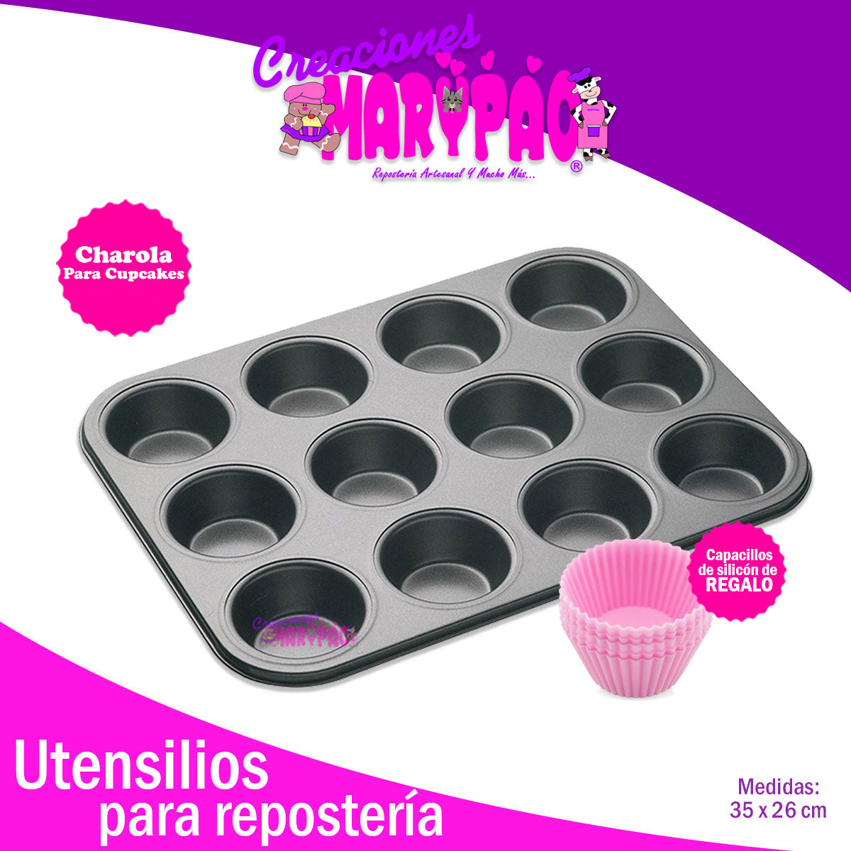 Charola para hornear cupcakes - Miss Cupcakes